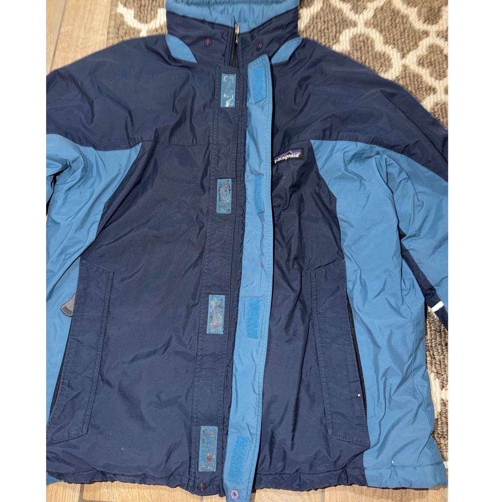 Vtg Patagonia Kids (12) Insulated Winter Jacket Blue Navy Ski Snow Coat Full Zip - Picture 3 of 7